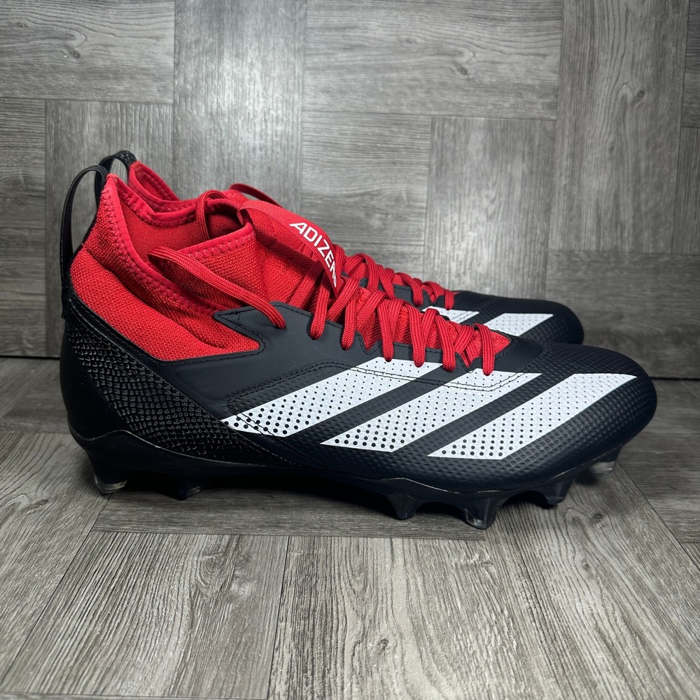 adidas Adizero Impact Cleats Mens 15 Black Red White Football NEW IE1404